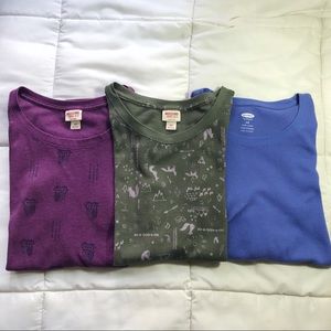 Set of 3 Long-Sleeved Thermal Waffle Shirts